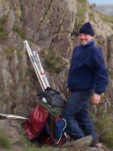 Steve Green G4EKM operating from a mountain